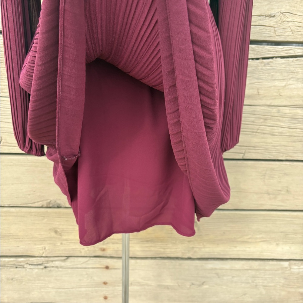 Ever New Burgundy Long Sleeve Dress Sz 4 - Picture 9 of 14